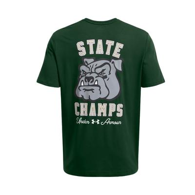 Футболка с коротким рукавом и принтом State Champs, влагоотводящая, мужская, цвет лесной зеленый 1386812-301