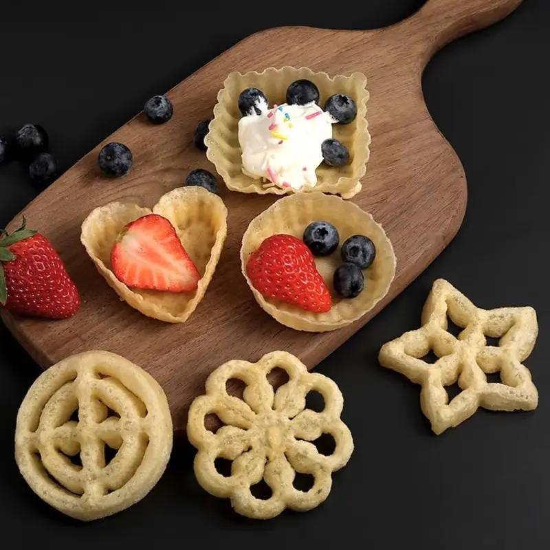 2-Piece Set Aluminum Alloy Non-stick Spoon Frying Mold Rosette Cookie Waffle Cake Ring Molds Shredded Carrot Cookie Kitchen Baking Gadgets