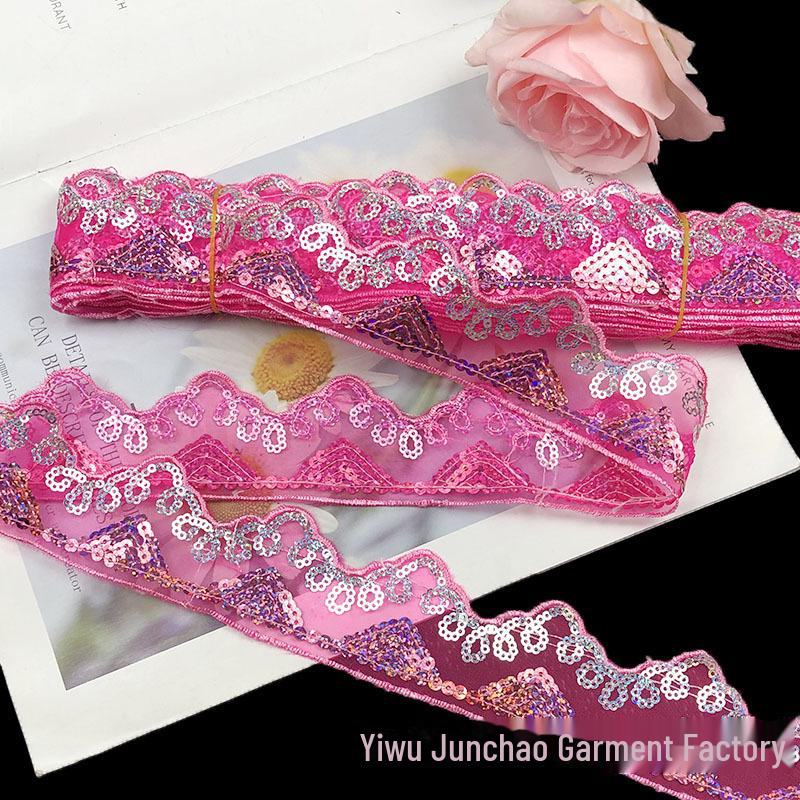 Готовая к использованию сетчатая занавеска с вышивкой пайетками и треугольной кромкой из пайеток