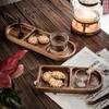 Dr Plate 1PC Compartment Wooden Preparation Plate Steak Plate Hotpot Dipping Restaurant Shushi French Fries Oval Household