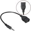 Автомобильный аудио AUX 3,5 мм штекер к USB 2.0 тип A гнездо конвертер адаптер кабель автомобильные аксессуары для интерьера