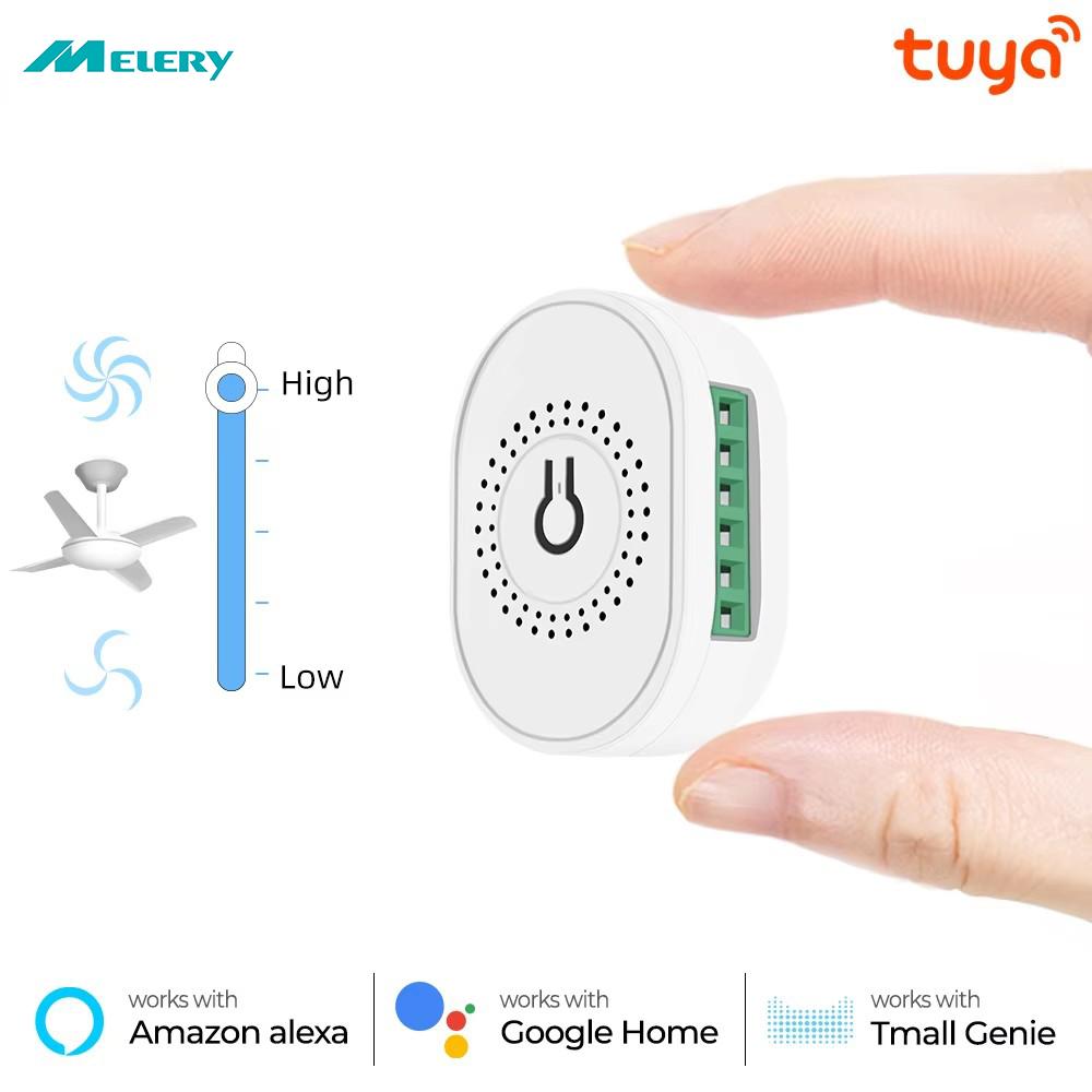 Melery Tuya Wifi Smart Ceiling Fan Speed Switch EU 220V Mini Wall On Off Module Remote Electric Control For Alexa Google Home