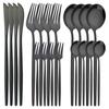 20Pcs Black Dinnerware Tableware Set High Quality Knife Cake Fork Coffee Spoon Flatware Stainless Steel Cutlery Western Kiechen Silverware