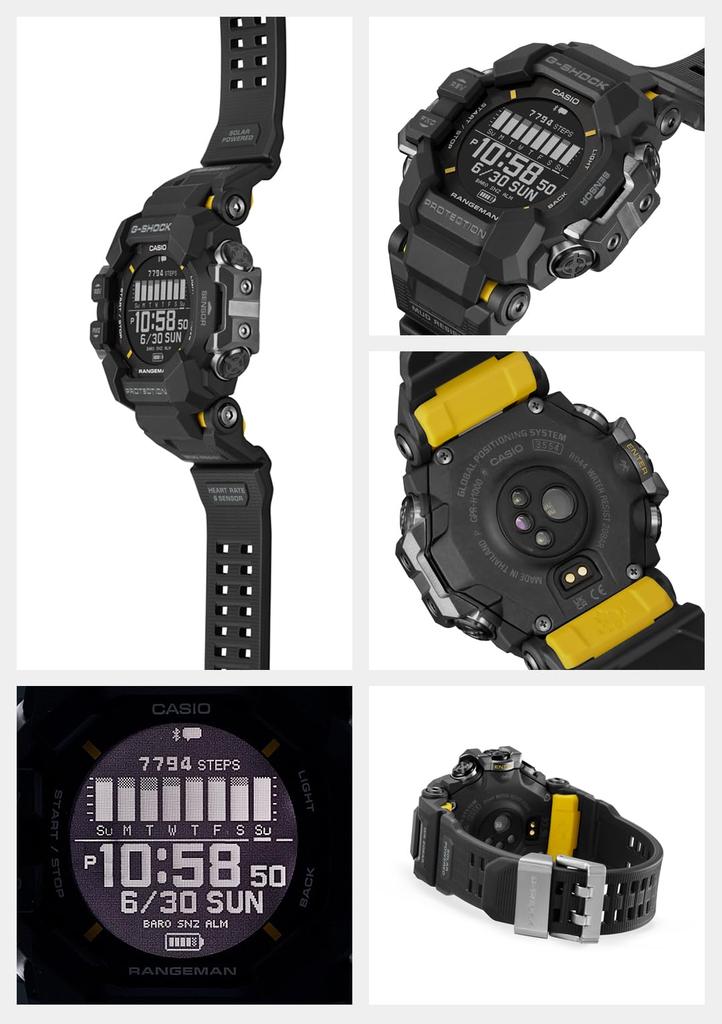 Часы Casio G-Shock RANGEMAN (Оригинальная японская модель) GPR-H1000-1JR, Мужские, Черный, GPS, Пульсометр, Bluetooth, Сделано из биопластика