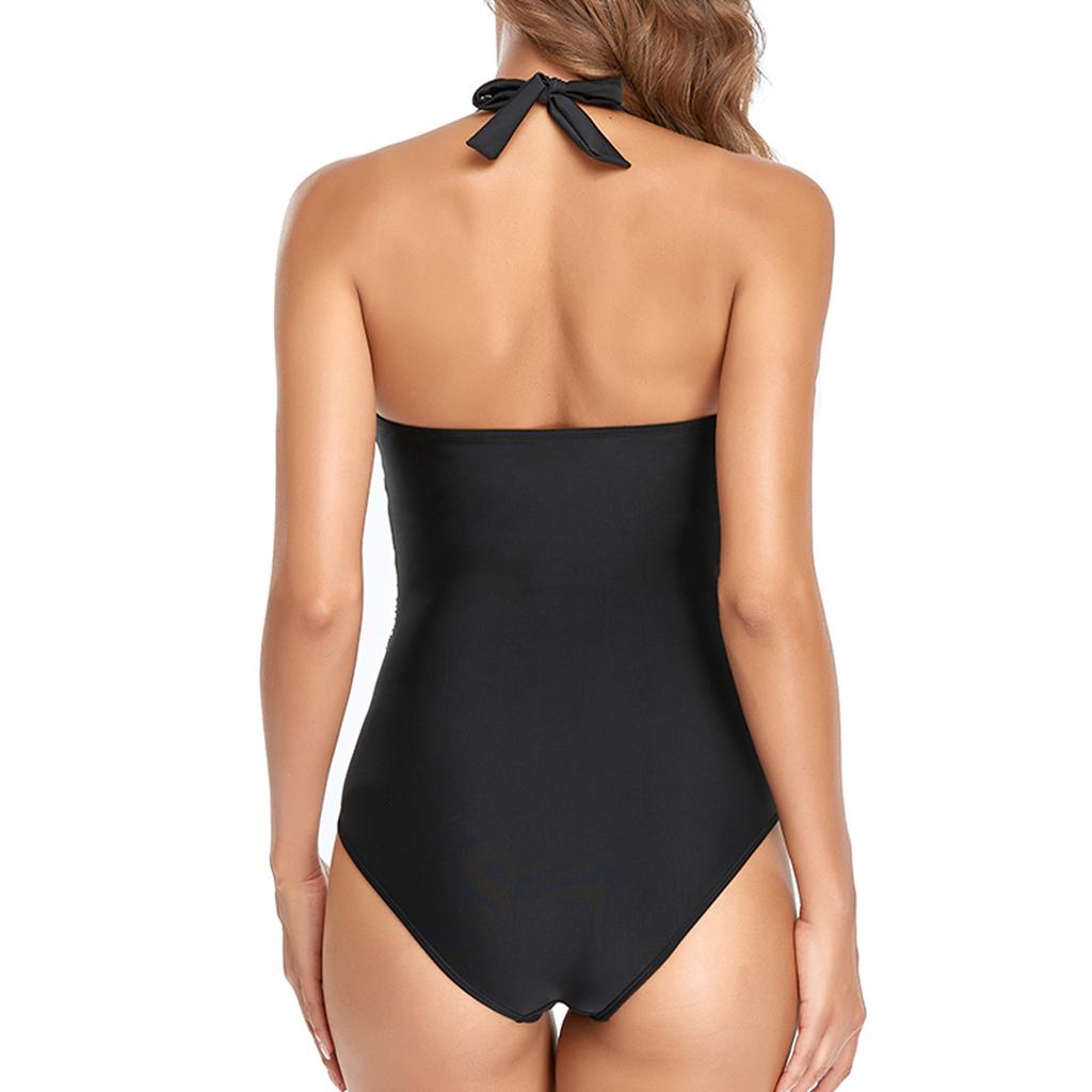 Женская мода Сексуальная Камзол Бикини Сексуальный Темный V Однотонный Цельный Купальник