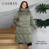 GASMAN 2024 Женская зимняя куртка-пуховик, длинный классический дизайн, карман на молнии, женское однотонное пальто для отдыха, парки больших размеров 88599