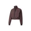 Solid Color Stand Collar Short Casual Jacket Women Jacket Purple 537654-75