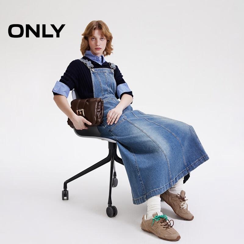 Only Женское винтажное макси-платье с джинсовыми бретелями с эффектом потертости