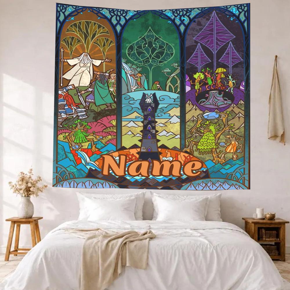 Warnermedia Custom Your Name Wall Decor Tapestry Art For Pet Memorial Birthdaywedding Party Backdrop Family Gift