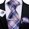Набор для Мужчин: клетчатый галстук 8,5 см, клип и запонки в клетку