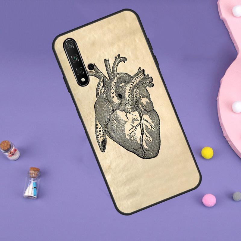 Anatomical Heart Anatomy Case For Huawei P30 P20 P40 Lite Nova 5T 11i 8i 3i 9 10 SE 11 Pro Y90 Y70 Y61 Y60 Y91 Cover