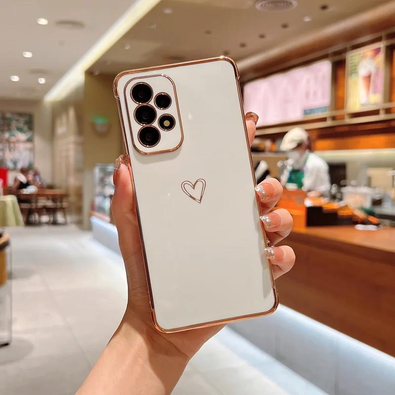 Роскошный чехол с покрытием для Samsung Galaxy A53 A52 S22 Ultra S21 S23 Plus S20 FE A13 A52S A54 A12, гальванический силиконовый мягкий чехол