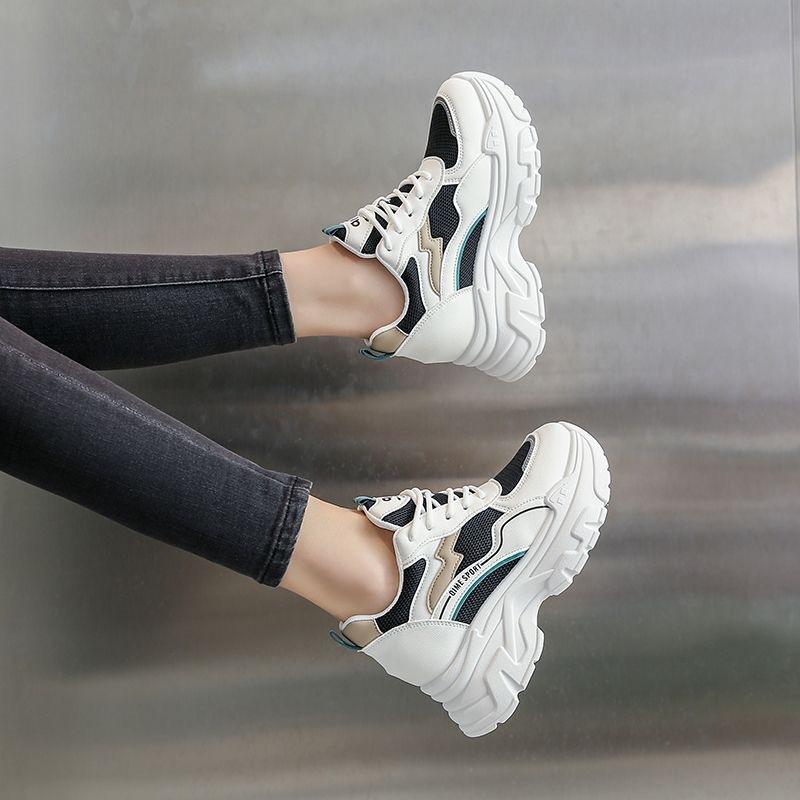 Spring New Heightening Dad Shoes Women's Versatile Small Thick-soled Breathable Casual Sports Little White Shoes