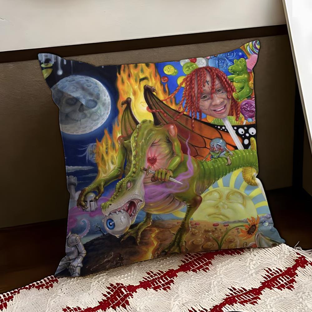 Rapper TTrippie RRedd Cushion Cover Reversible Soft Durable Pillow Cover Home Car MultiScene Use for Daily Comfort