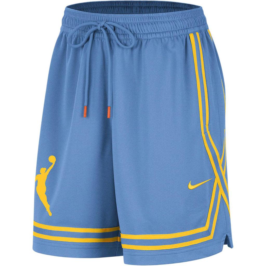 Nike Dri-Fit Wnba Striped Color Block Quick-Dry Split Hem Drawstring Shorts Women Shorts Coastal-Blue DR5645-462