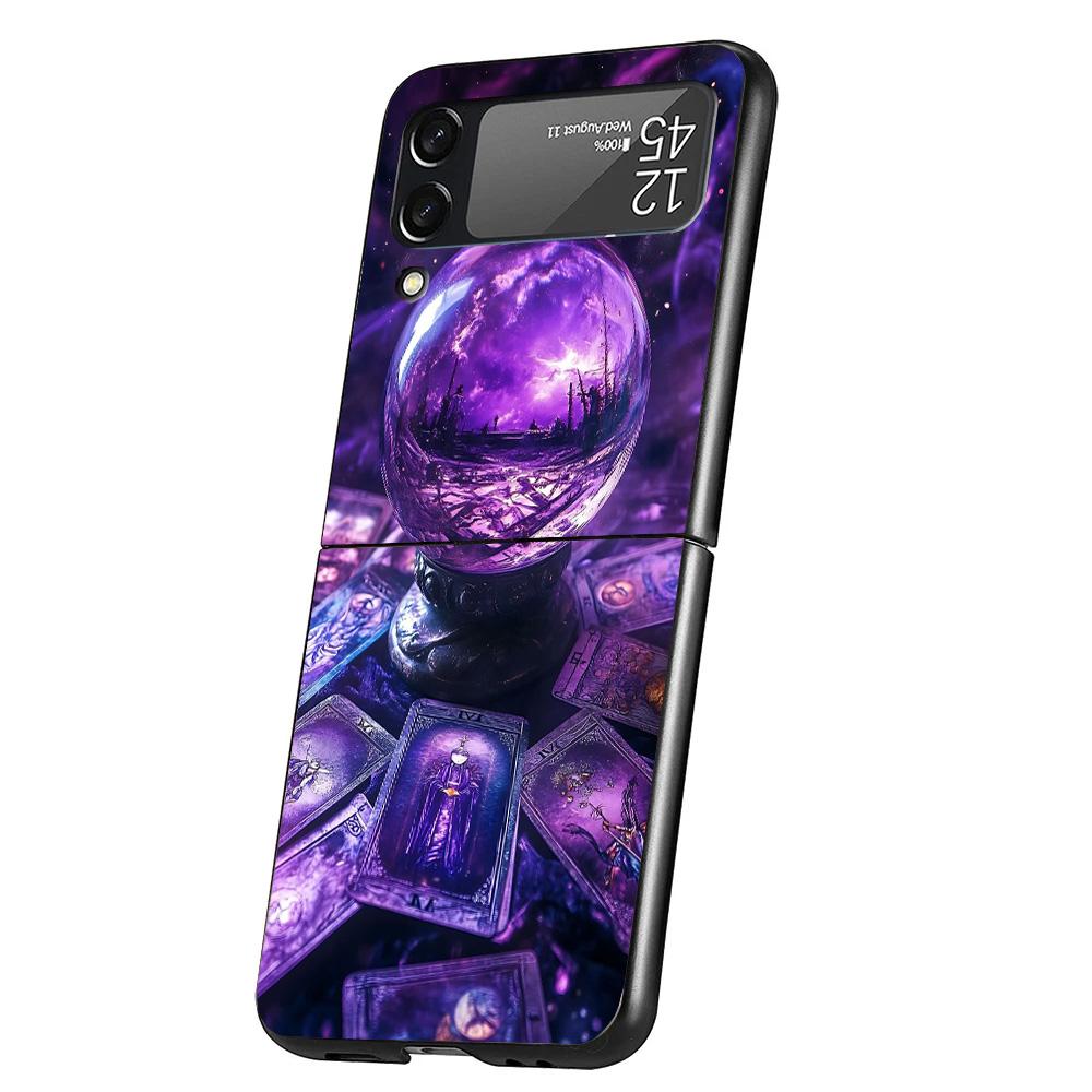Witch Tarot Card Cover Phone Case For Samsung Galaxy Z Flip 7 6 5 4 3 5G Flip7 Flip6 Flip5 Flip4 Flip3 Black Fundas Shell