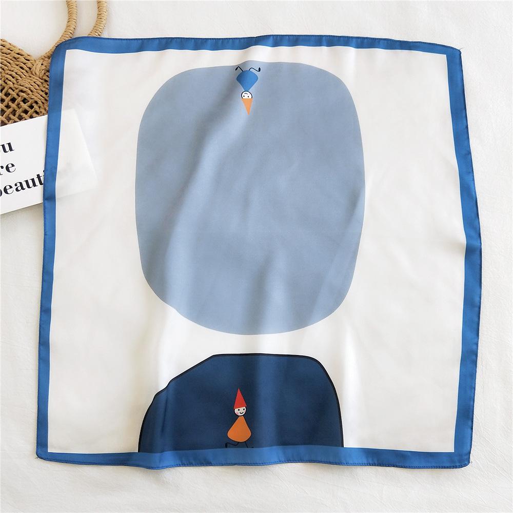 53CM Silk Scarf Small Square Scarf Versatile For Women Spring And Autumn Thin Design Fashionable And Stylish Decorative Scarf Professional Flight