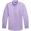 Polo Однотонная рубашка с воротником поло, однобортная, с длинным рукавом, мужская, фиолетовая 710952106-006