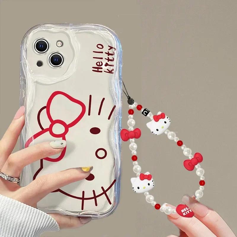Hello Kitty Chain Case For Iphone 17 Pro Max 17 Air 16 15 14 13 12 11 Pro Max 16e 16 Plus 12 13 Mini Phone Casing Soft Cute INS