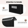 Wall-Mount Mailbox,30cm Mail Letter Box Clear Observation Window Silencing Pad Iron with 2 Keys Black for Homes,Offices