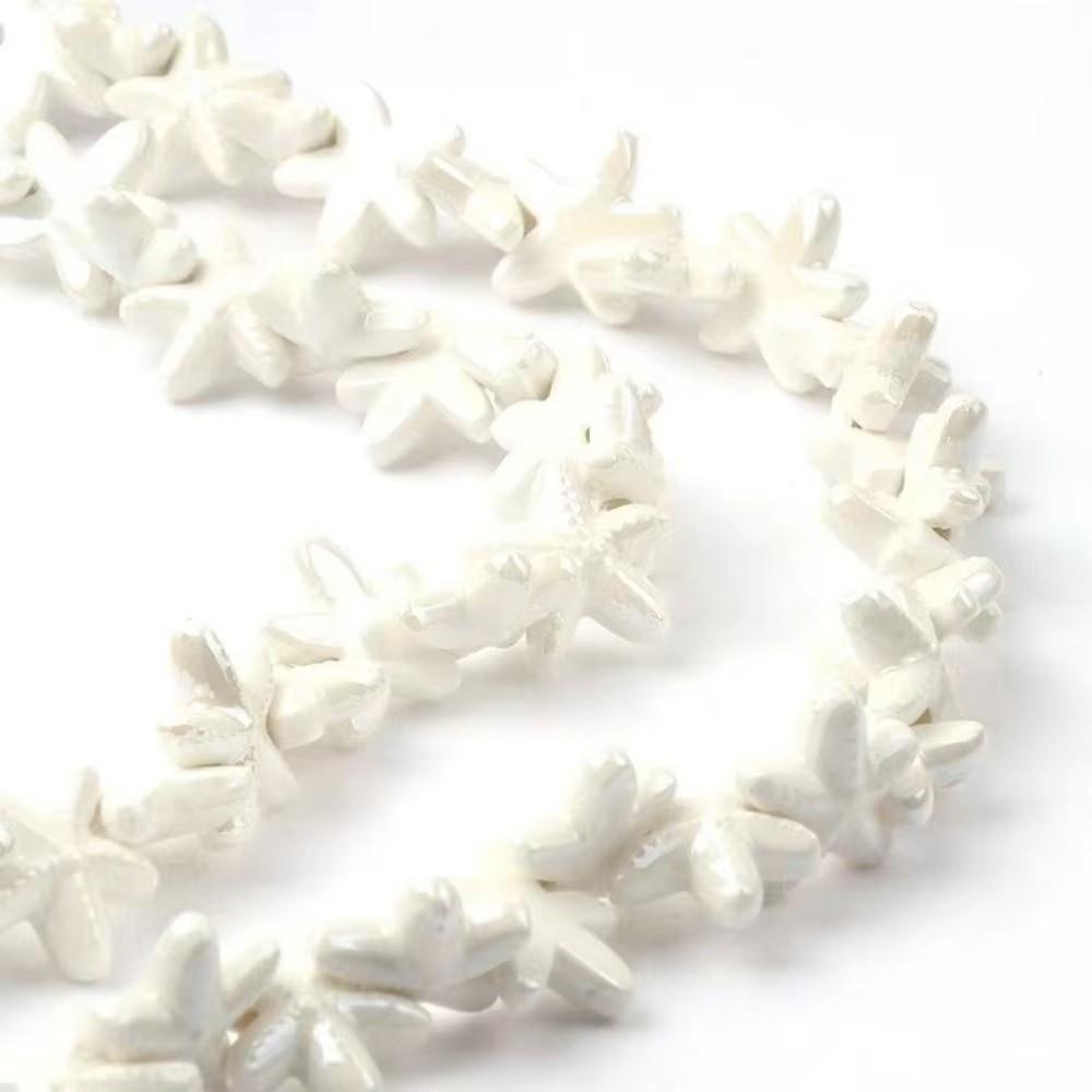 Starfish Shape Starfish Beads Ceramic Material Large Hole Beads Ceramic Beads Earrings Making