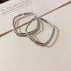 Fashion Design Geometric Double Layer Hoop Earrings for Women Simple Literary Fan Earring Trendy Jewelry Party Gift