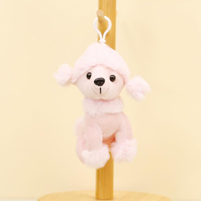 Adorable Plush Poodle Keychain Teddy Dog Charm Bag Accessory Cute Puppy Clip