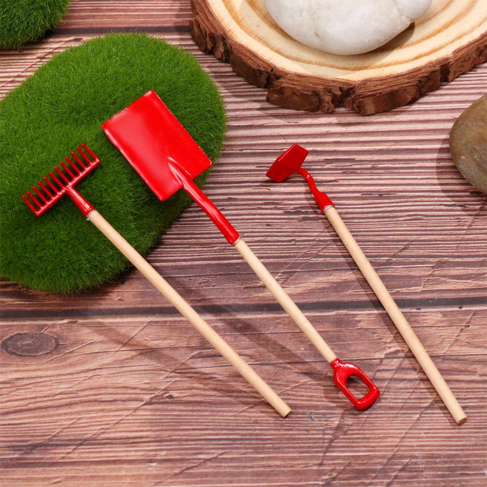 Игровой домик Лейка Деревянная мотыга Лопата Кукольные наборы для фермерства Миниатюрные инструменты Аксессуары для кукольного домика