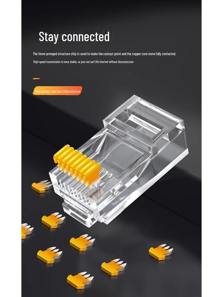 Shanze AP-S66 Cat 6 Unshielded RJ45 Gold-Plated 8P8C Plug, 100 Pack