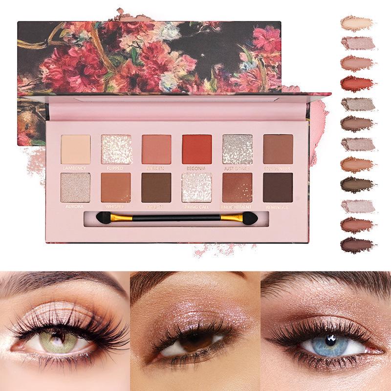 KAPEL 12-цветная матовая палетка теней для век в земляных тонах – Низкая насыщенность, стиль масляной живописи