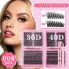608 Cluster D Curve Single Cluster False Eyelashes 8-16Mmdiy Segmented Grafting Plume Thick Eyelashes