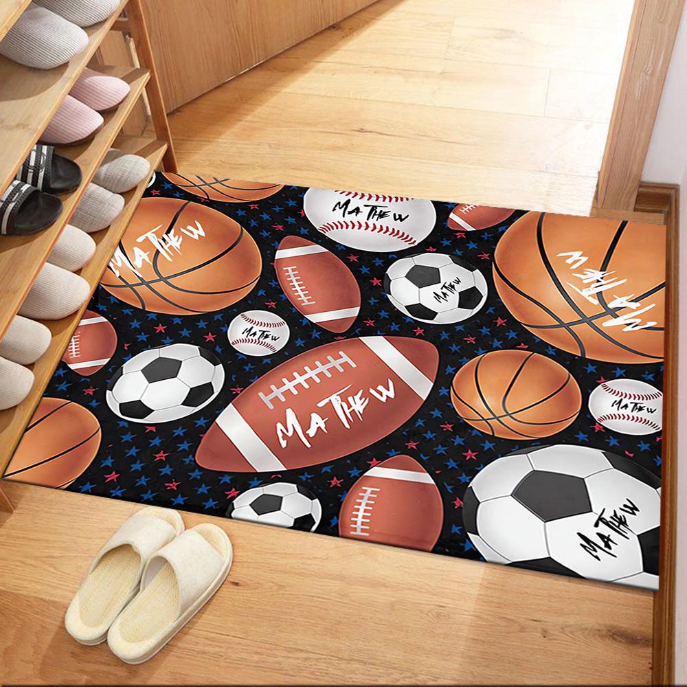 Sports Ball Pattern Floor Mats for Living Room, Bedroom and Room Decoration Are Suitable for Gifts.