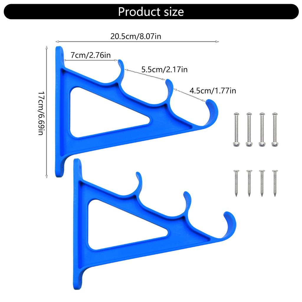 Горизонтальный держатель для удочек, настенная подставка для удочек, 3-позиционная стойка для хранения удочек для стены гаража