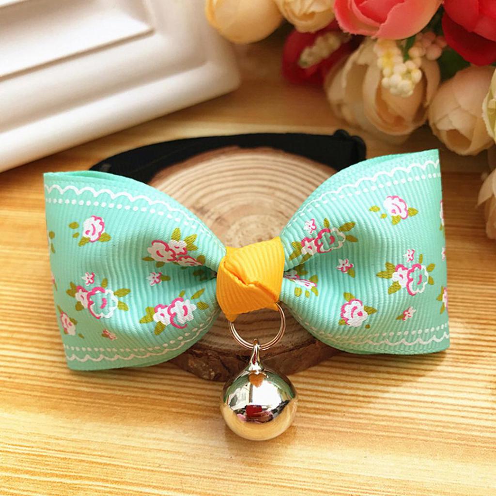 Bowknot Metal Bell Pendant Fashion Printed Pet Dog Cat Puppy Bow Tie Collar