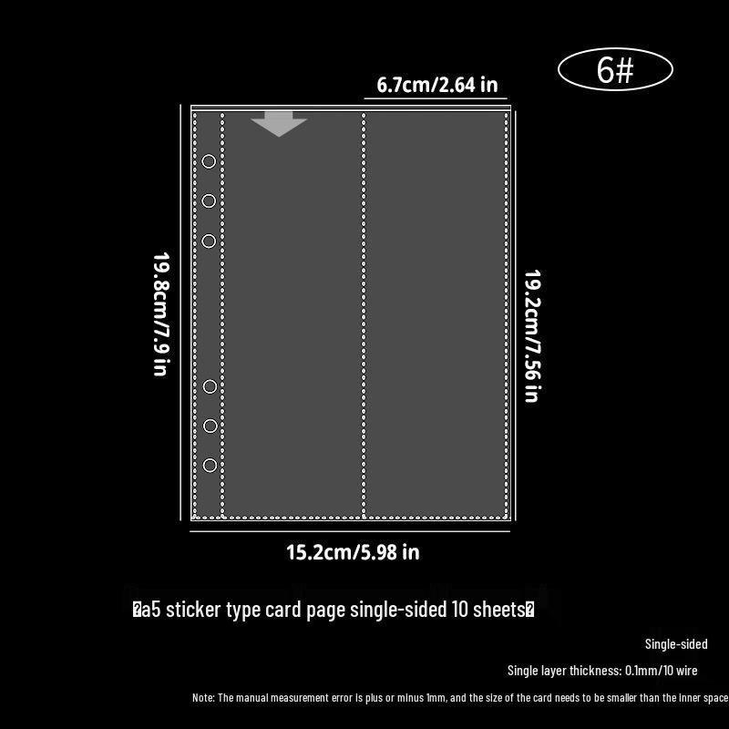 Компактный нескользящий прозрачный альбом для карточек формата А5 с 3-дюймовыми четырехлистными страницами для хранения небольших карточек