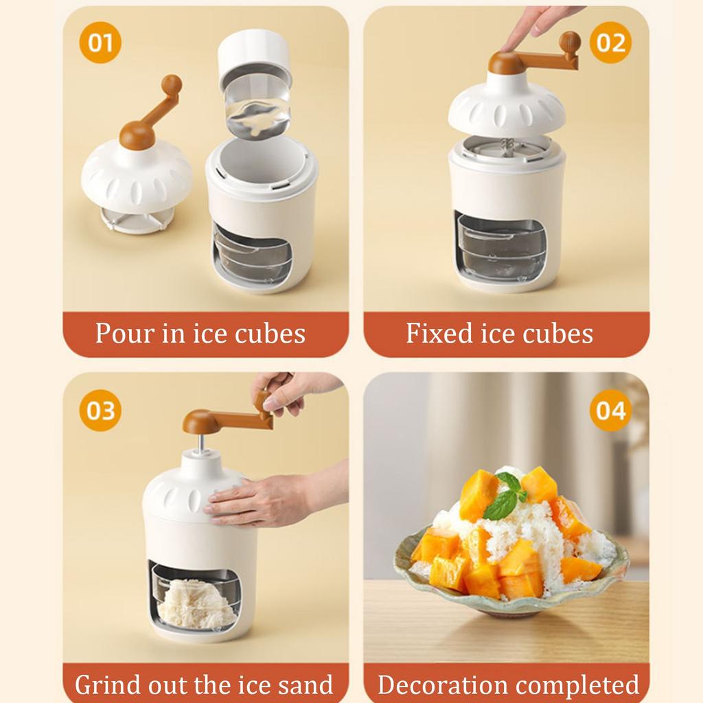 Ручная льдорезка, портативная снегогенератор с отделением для льда, небольшая ручная машина для приготовления смузи с рукояткой, измельчитель снежного льда для пикников на открытом воздухе