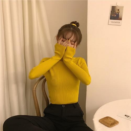 Осенне-зимний толстый свитер, женский вязаный пуловер в рубчик, водолазка с длинным рукавом, тонкий джемпер, мягкий теплый пуловер, Femme