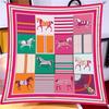 Silk Scarf Women Horse Print Square Scarves Head Echarpes Silk Foulards Femme Wraps Beach Shawl Bandana Lady Hijabs 90CM