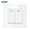 EIOMR Белый Хрусталь Стекло Израиль USB Type-C Зарядка Настенная Розетка, AC 230V 16A ТВ Телефон Звонок Штора Выключатель Света Домашняя Розетка