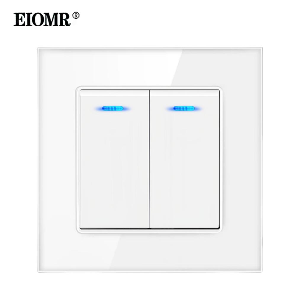 EIOMR Белый Хрусталь Стекло Израиль USB Type-C Зарядка Настенная Розетка, AC 230V 16A ТВ Телефон Звонок Штора Выключатель Света Домашняя Розетка
