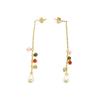 Boucles d'oreilles - LUXENTER - Fanim - Argent 925 - Or jaune 18K - Perle blanche