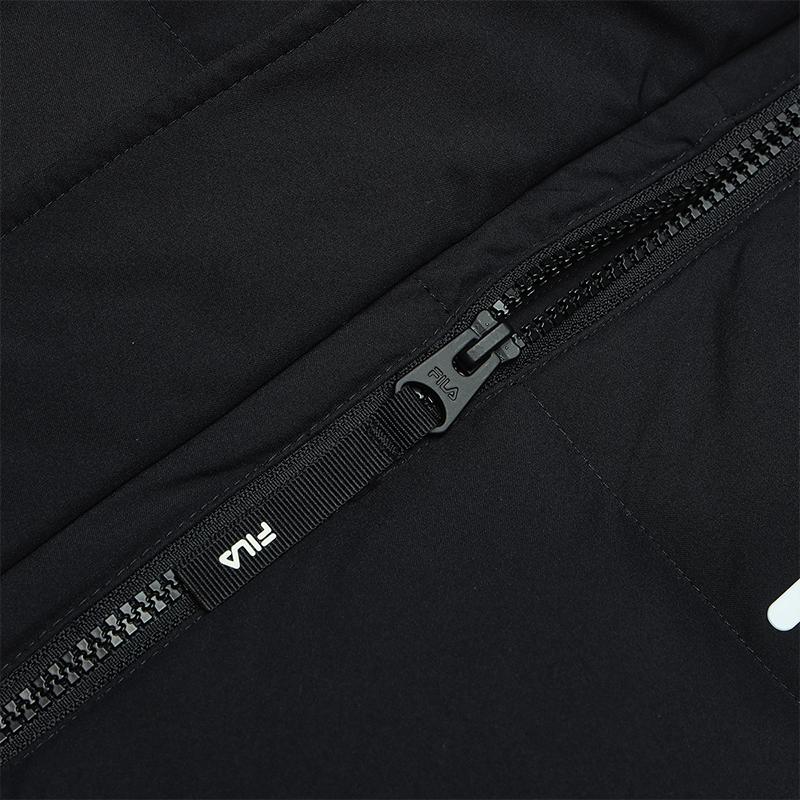 Fila Original Long Down Jacket Solid Color Simple Warm Long Hooded Down Coat Women Outerwear Black F11W449906FBK