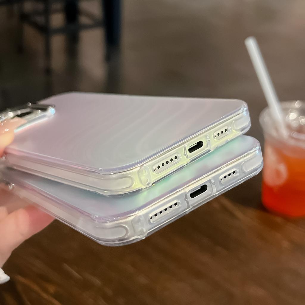 Чехол для iPhone 16 Pro Max Силикон+ПК IMD Лазерная Текстура Матовый Чехол для Телефона