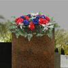 47*64cm Artificial Silk Cloth Cemetery Flower,Red Blue Outdoor Grave Decorations for Headstones and Funeral Ceremonies