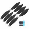 Lightweight Wing Blade Propellers, Drone Spare Accessories for Mavic Mini, 12 Screws, 8 Blades, Black with Silver Edges for Aircraft Use