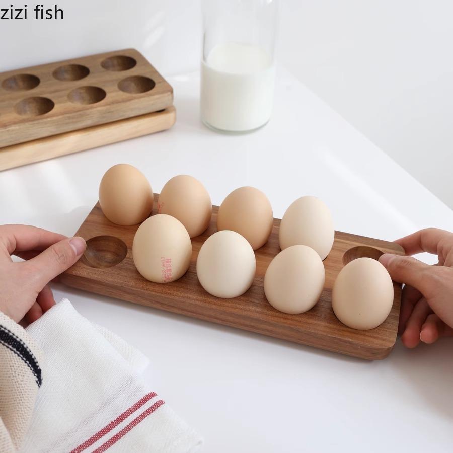 Simplicity Creative Solid Wood Storage Tray Home Egg Storage Lot Storage Rack Kitchen Холодильник Egg Storages Container