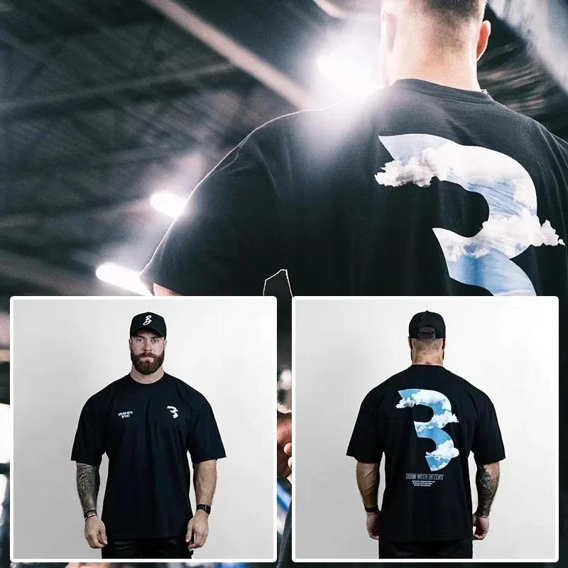 Футболка CBUM Gym Thavage Cotton Men Harajuku с короткими рукавами Футболка для бодибилдинга Спортивные футболки Летние тренировки Тренировка Бег