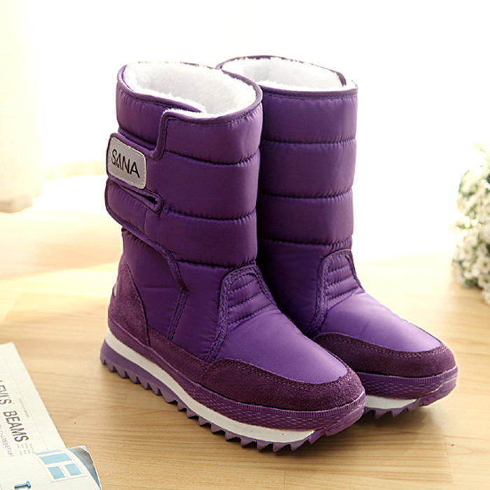 2019 NEW! Warm Solid Anti-Slip Snow Boots Women Waterproof Female Winter Boots Thermal Shoes Botas Mujer Plataforma Black&White