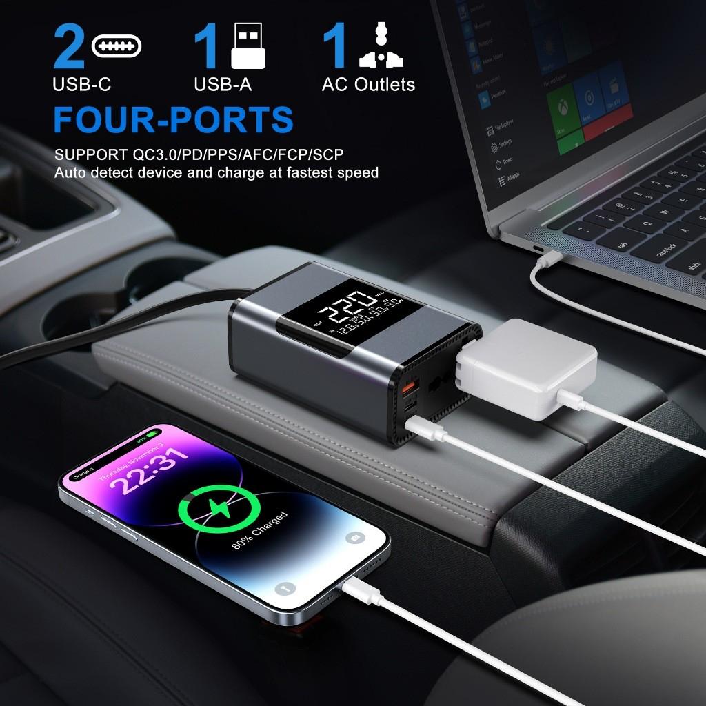 200 Вт 12/24 В на 220 В USB-порты Многофункциональная розетка Автомобильный инвертор Портативный автомобильный инвертор Быстрая зарядка Преобразователь