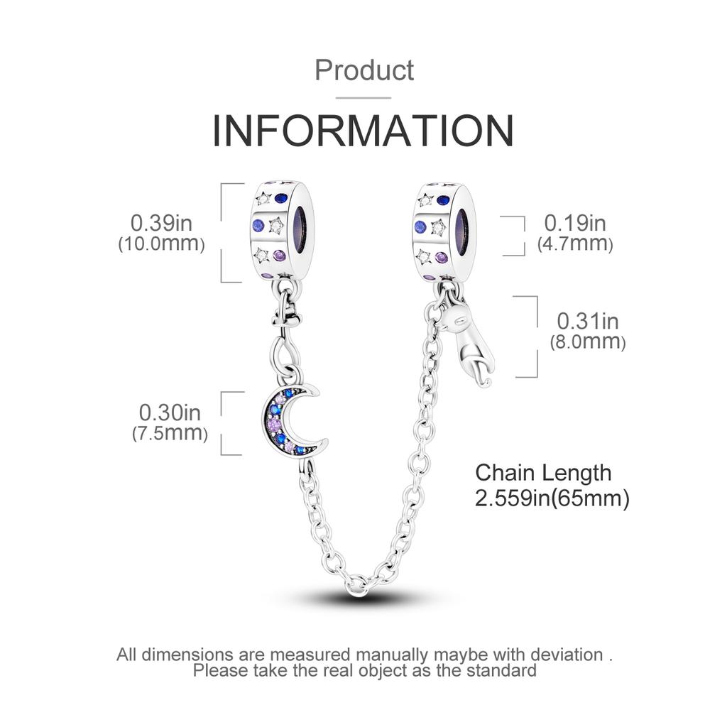 Новая медная цепочка безопасности Шарм-подвеска в виде лунного цветка и звезды Подходит для оригинального браслета DIY для женщин и девушек